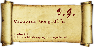 Vidovics Gorgiás névjegykártya